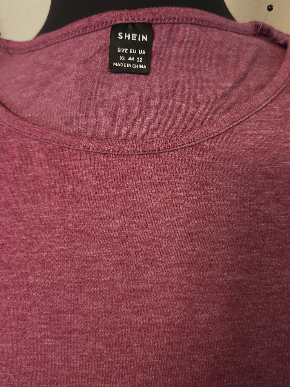 SHEIN Heathered ROSE Crew Neck Shirt